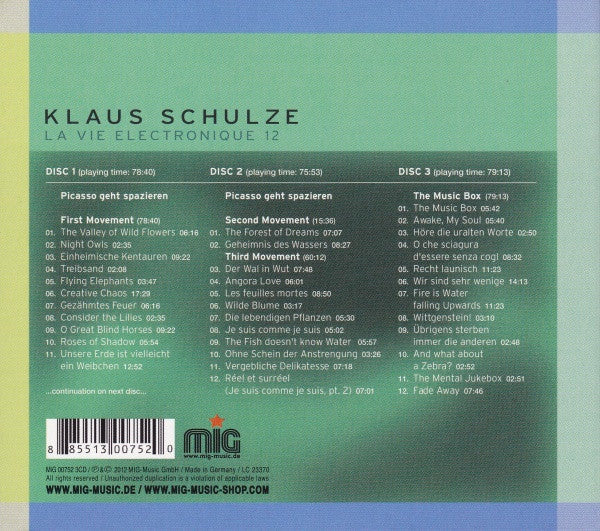 USED 3CD - Klaus Schulze – La Vie Electronique 12
