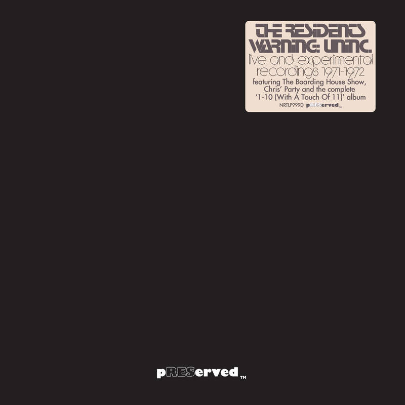 The Residents - Warning: Uninc - Live And Experimental Recordings 1971-1972 - 2LP