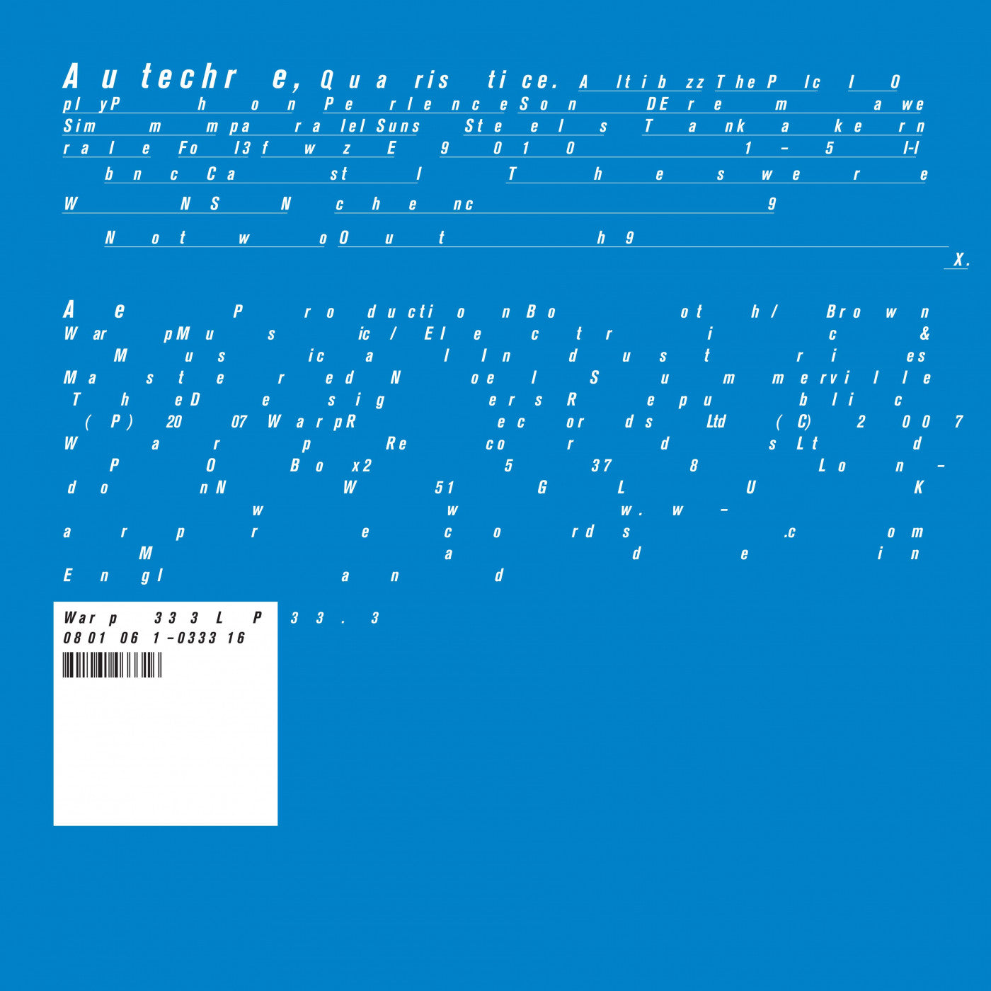 2LP - Autechre - Quaristice