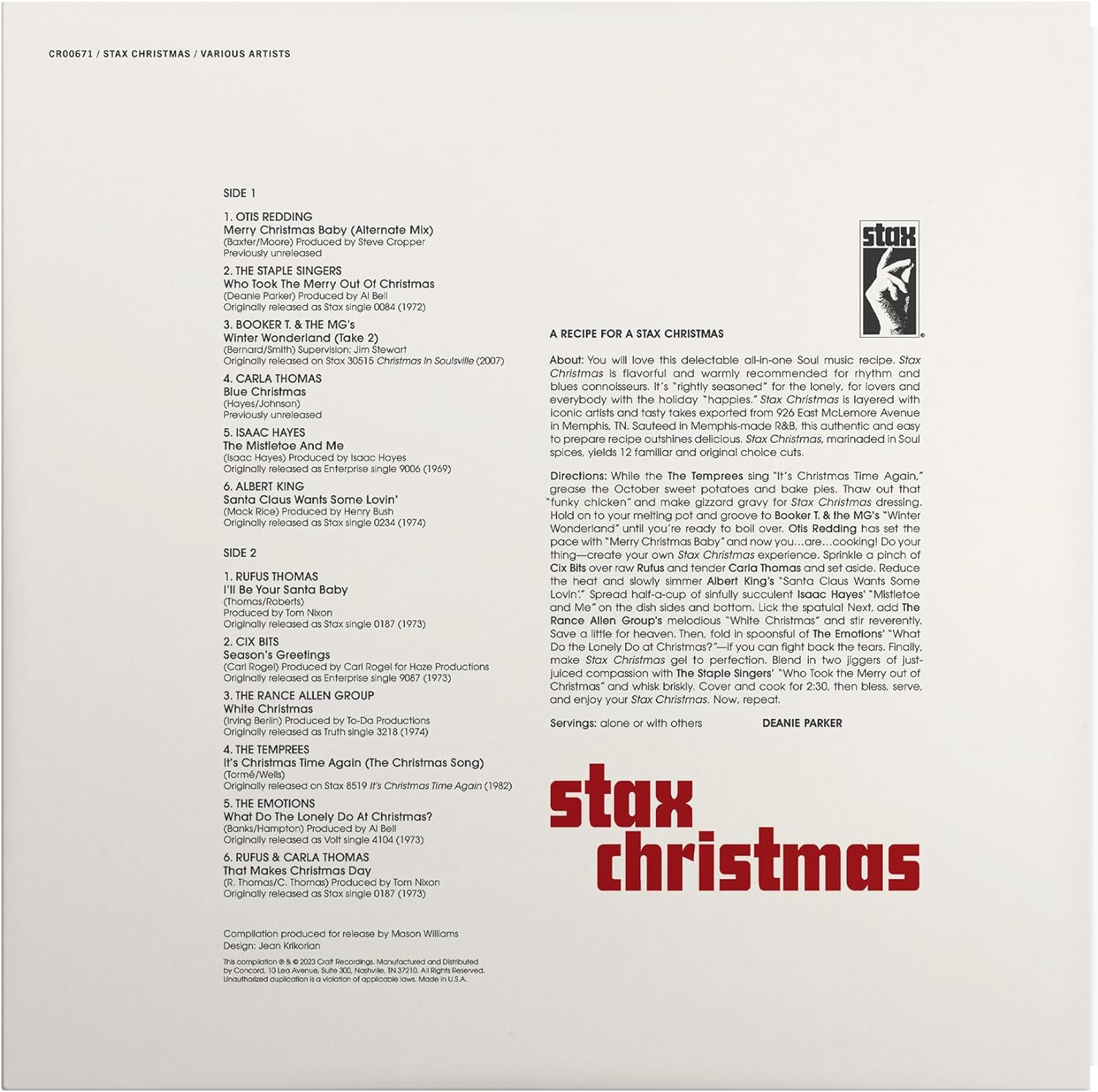 LP - Various - Stax Christmas