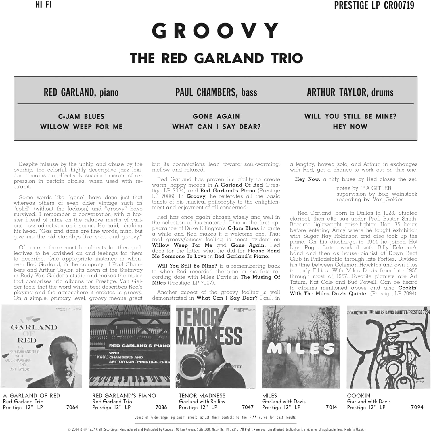 LP - Red Garland - Groovy (Original Jazz Classics)