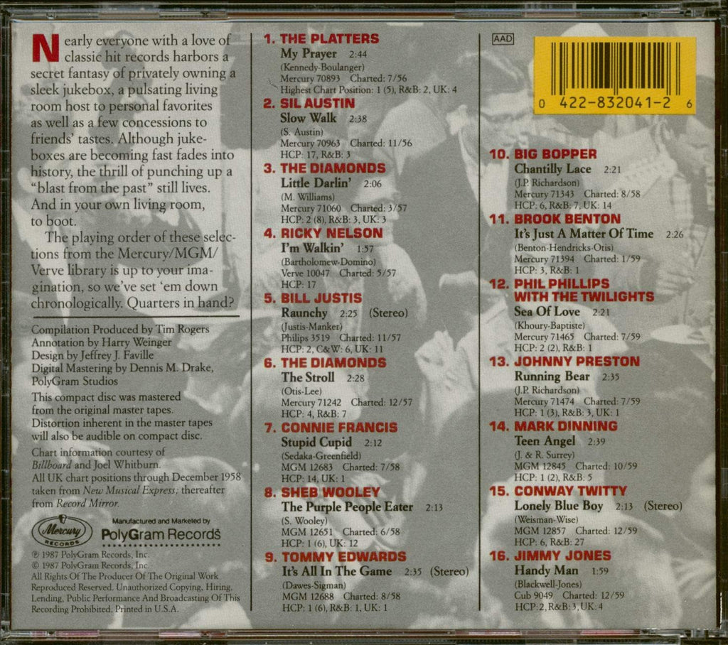 USED CD - Various - 45's on CD Volume 1 ('56-'59)
