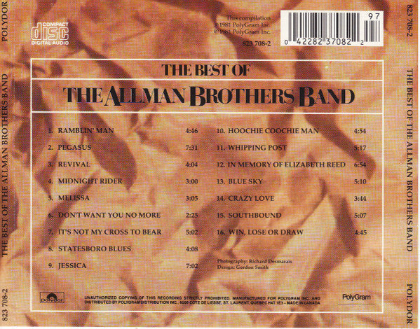 USED CD - The Allman Brothers Band – The Best Of The Allman Brothers Band
