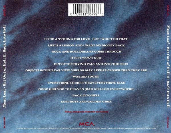 USED CD - Meat Loaf – Bat Out Of Hell II: Back Into Hell