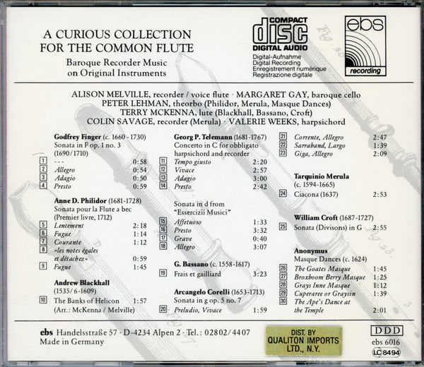 USED CD - Alison Melville – Curious Collection For The Common Flute