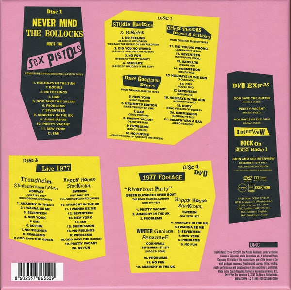 USED 3CD/DVD - Sex Pistols - Never Mind The Bollocks Here's The Sex Pistols