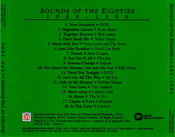 USED CD - Sounds Of The Eighties 1986-1989