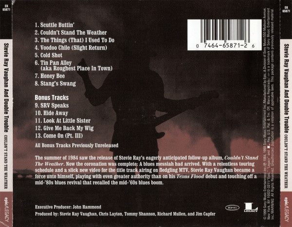USED CD - Stevie Ray Vaughan And Double Trouble – Couldn't Stand The Weather