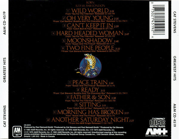 USED CD - Cat Stevens – Greatest Hits