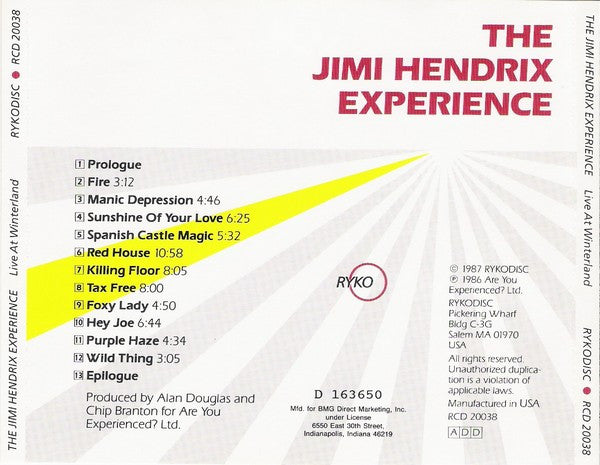 USED CD - The Jimi Hendrix Experience – Live At Winterland