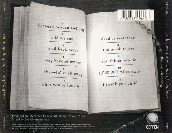 USED CD - Zakk Wylde – Book Of Shadows