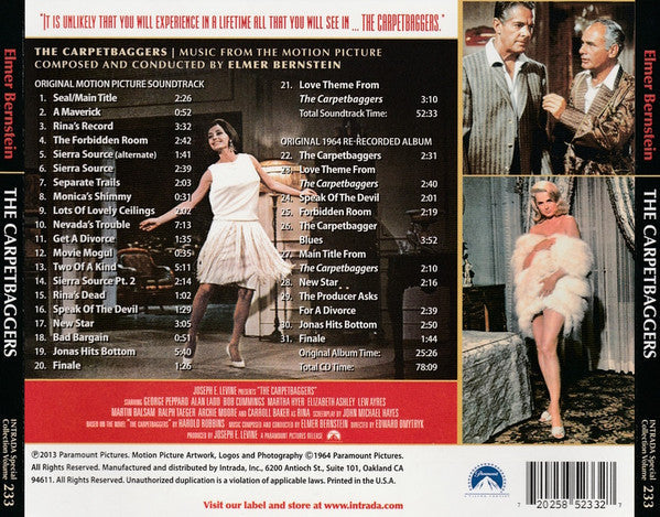 USED CD - Elmer Bernstein – The Carpetbaggers (Original Motion Picture Soundtrack)