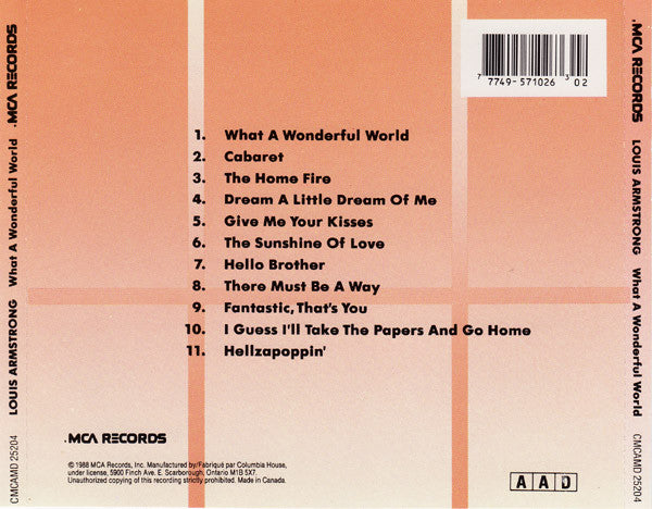 USED CD - Louis Armstrong – What A Wonderful World