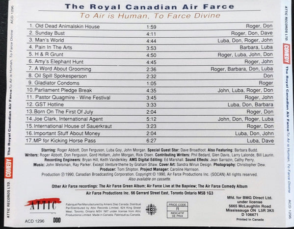 USED CD - The Royal Canadian Air Farce – To Air Is Human, To Farce Divine