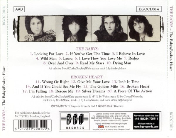 USED CD - The Babys – The Babys/Broken Heart