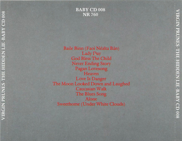 USED CD - Virgin Prunes – The Hidden Lie (Live In Paris 6/6/86)