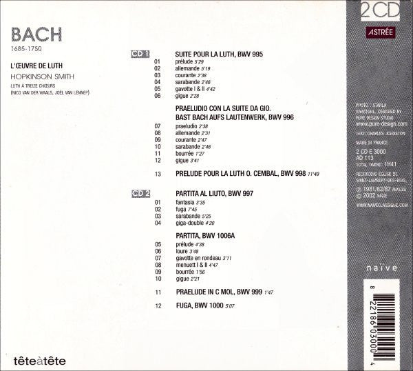 USED 2CD - Bach - Hopkinson Smith – L'Œuvre De Luth