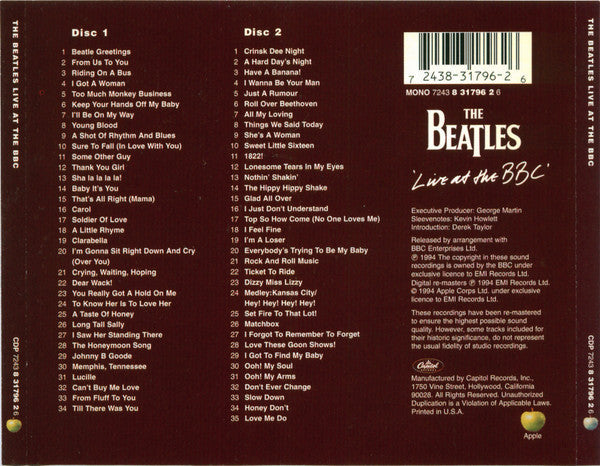 USED 2CD - The Beatles – Live At The BBC