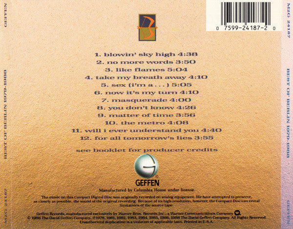 USED CD - Berlin – Best Of Berlin 1979 - 1988