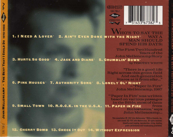USED CD - John Mellencamp – The Best That I Could Do (1978-1988)