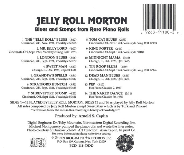 USED CD - Jelly Roll Morton – Blues And Stomps From Rare Piano Rolls