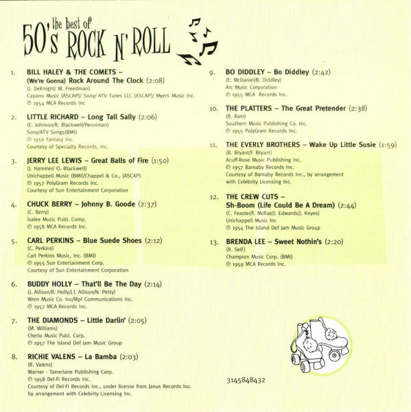 USED CD - Various – The Best Of 50's Rock N' Roll