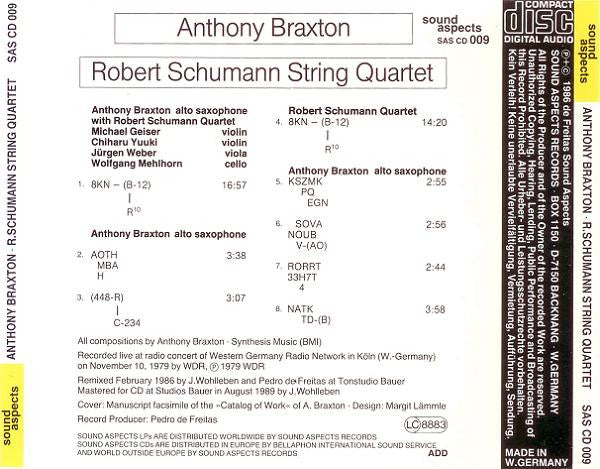 USED CD - Anthony Braxton · Robert Schumann String Quartet – Anthony Braxton · Robert Schumann String Quartet