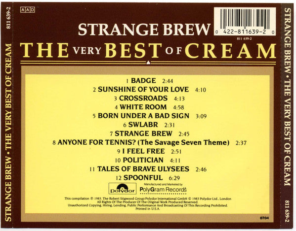 USED CD - Cream – Strange Brew - The Very Best Of Cream