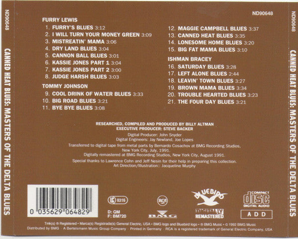 USED CD - Various – Canned Heat Blues: Masters Of The Delta Blues