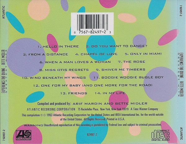 Bette Midler – Experience The Divine (Greatest Hits) - USED CD