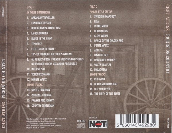 USED 2CD - Chet Atkins – Pickin' On Country - Two Original Albums With Bonus Tracks