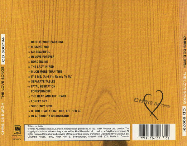 USED CD - Chris de Burgh – The Love Songs