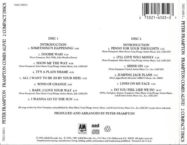 USED 2CD - Peter Frampton – Frampton Comes Alive!