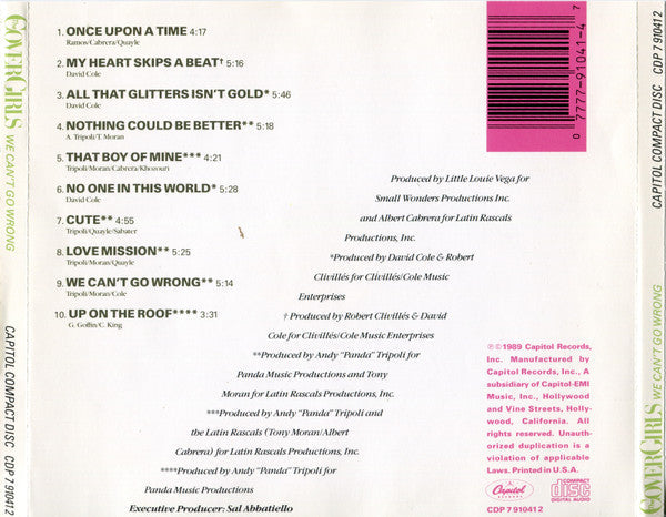 USED CD - The Cover Girls – We Can't Go Wrong