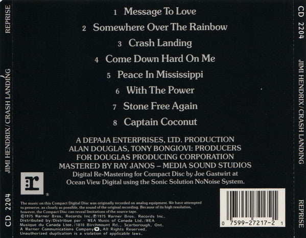 USED CD - Jimi Hendrix – Crash Landing