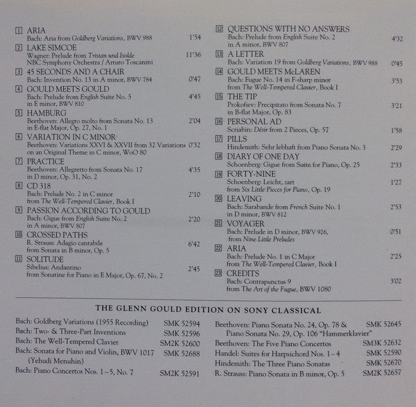 Glenn Gould – Thirty Two Short Films About Glenn Gould (Original Motion Picture Soundtrack)- USED CD