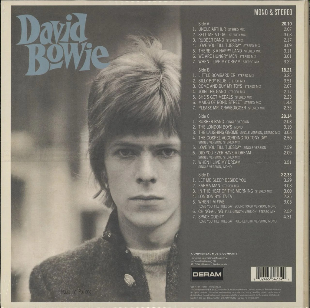 David Bowie - David Bowie (Limited Edition, Cream & Green Swirl Colored Vinyl) (2 Lp's) |
