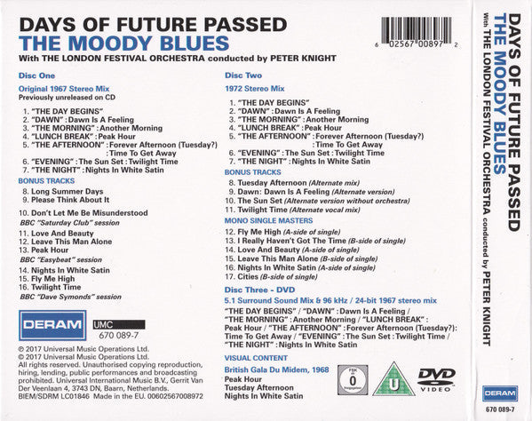 USED 2CD/DVD - The Moody Blues With The London Festival Orchestra Conducted By Peter Knight – Days Of Future Passed