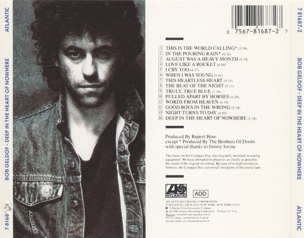 Bob Geldof – Deep In The Heart Of Nowhere - USED CD