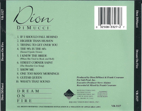 USED CD - Dion DiMucci – Dream On Fire