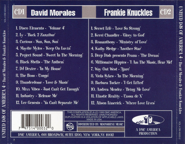 David Morales & Frankie Knuckles – United DJs Of America, Vol. 4 - USED 2CD