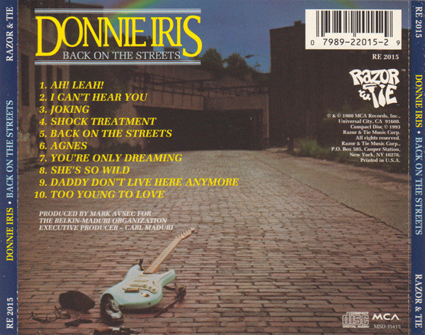 USED CD - Donnie Iris – Back On The Streets