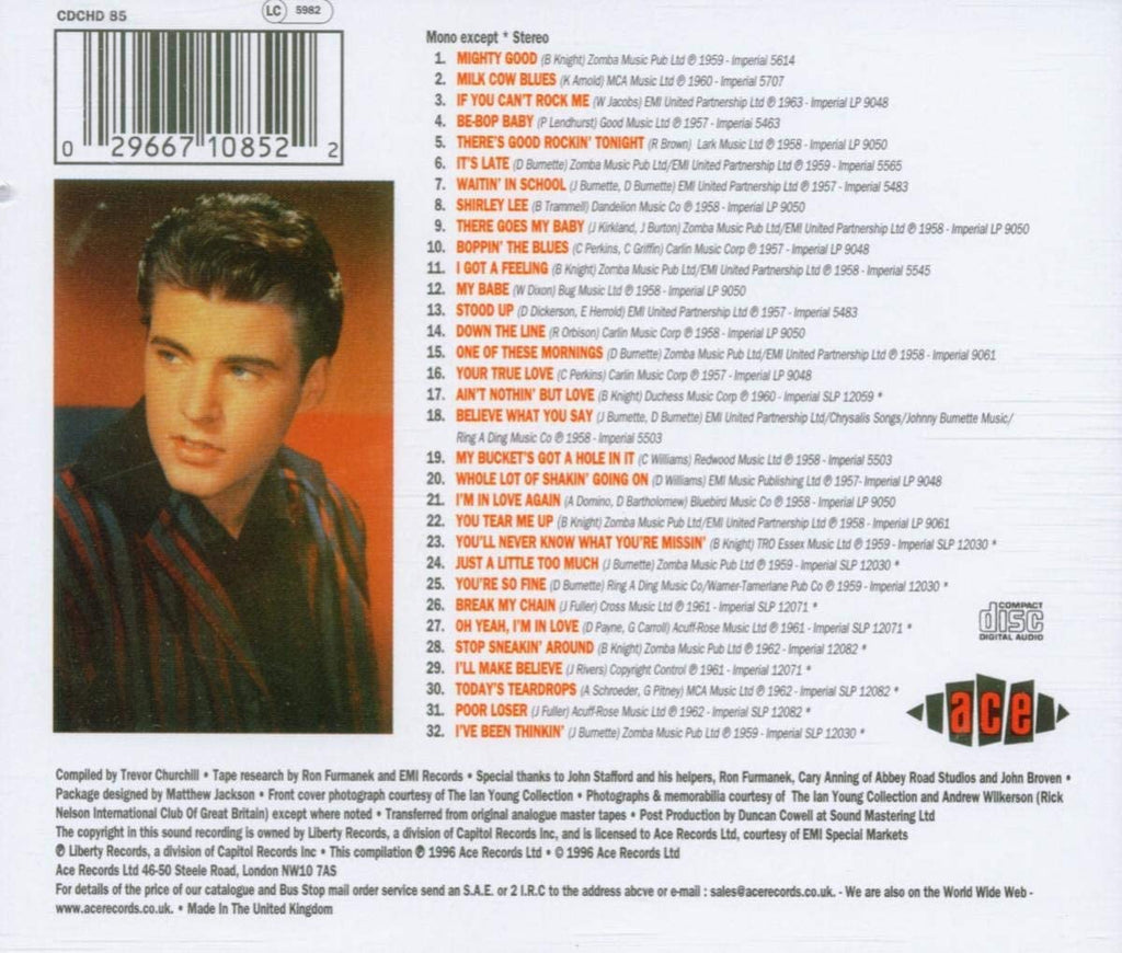 Ricky Nelson ‎– Rockin' With Ricky - USED CD
