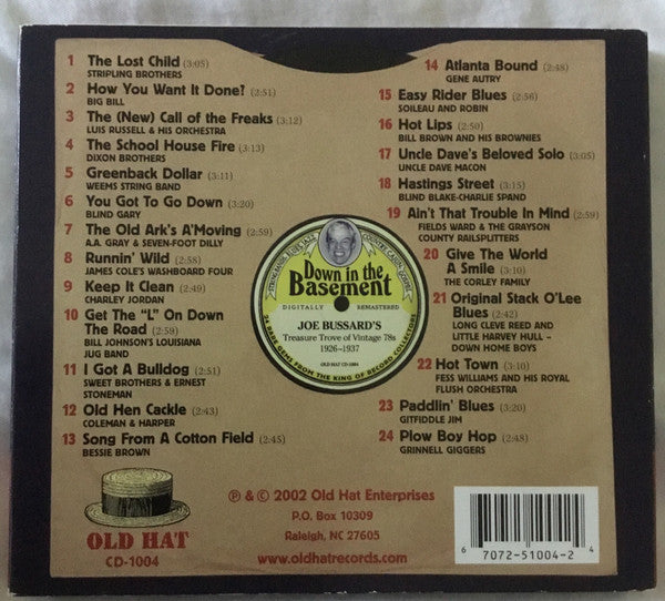 USED CD - Various – Down In The Basement (Joe Bussard's Treasure Trove Of Vintage 78s 1926–1937)