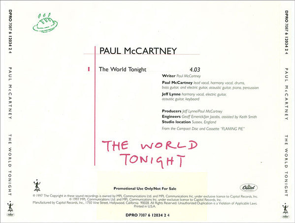 USED CD SINGLE - Paul McCartney – The World Tonight
