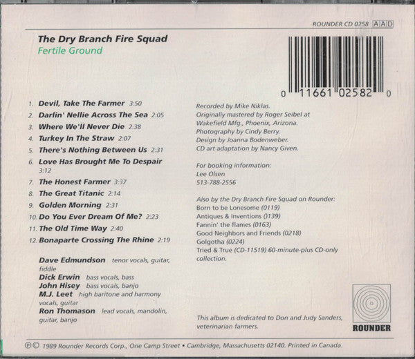 USED CD - The Dry Branch Fire Squad – Fertile Ground