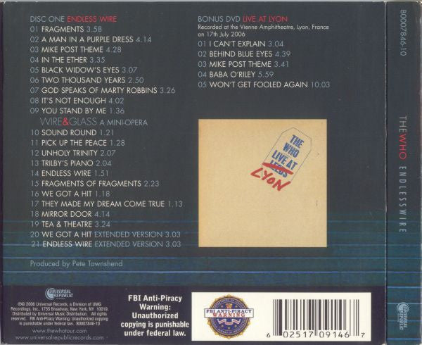 USED CD/DVD - The Who – Endless Wire
