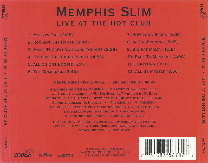Memphis Slim – Live At The Hot Club - USED CD
