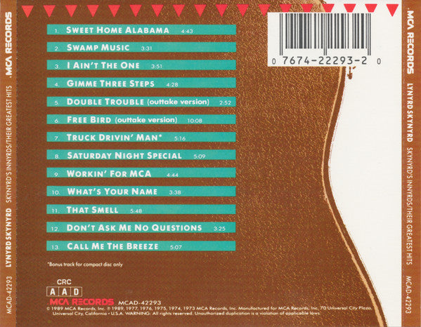 USED CD - Lynyrd Skynyrd – Skynyrd's Innyrds - Their Greatest Hits