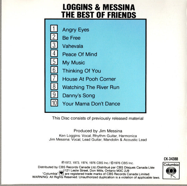 Loggins And Messina – The Best Of Friends - USED CD